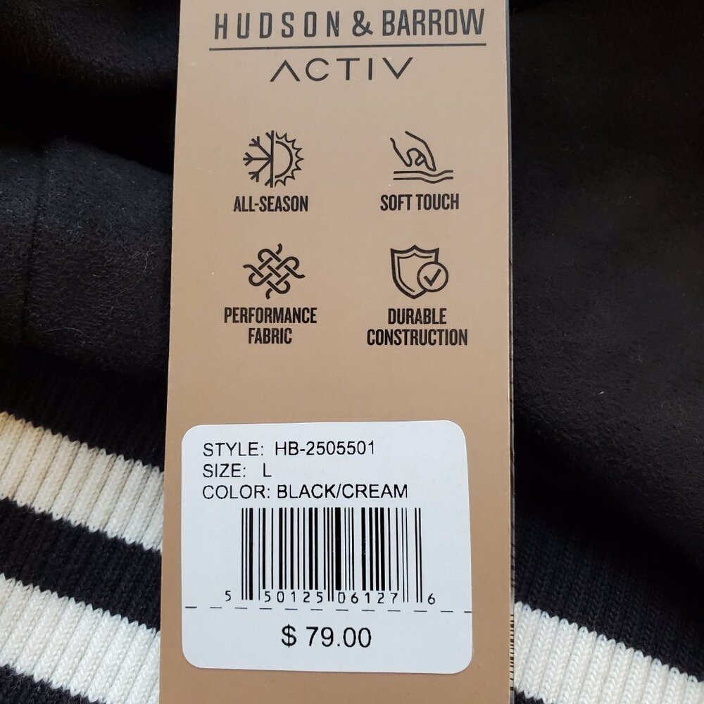 NEW HUDSON & BARROW SZ L Faux Suede ACTIV Athletic Varsity Bomber Jacket Black - Picture 4 of 9